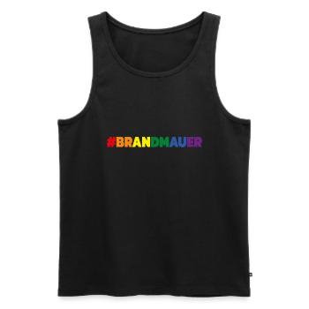 Brandmauer Regenbogen - Männer Premium Bio Tank Top - Schwarz - Vorne - Michal (187cm)