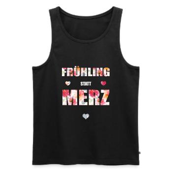 Frühling statt Merz - Männer Premium Bio Tank Top - Schwarz - Vorne - Michal (187cm)