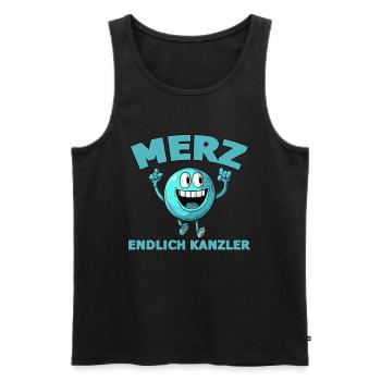 Merz Endlich Kanzler - Männer Premium Bio Tank Top - Schwarz - Vorne - AI Model Male 178 light (178cm)