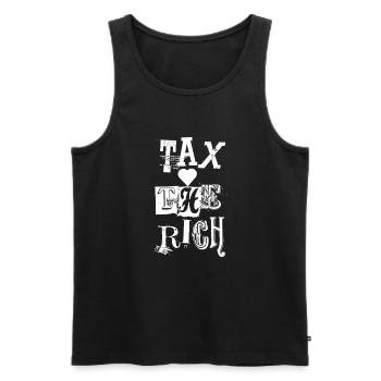 Taxer les riches AOC - Débardeur bio Premium Homme - noir - Devant - Michal (187cm)