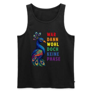 Pfau LGBTQ CSD LGBT Gay Pride Regenbogen Flagge - Männer Premium Bio Tank Top - Schwarz - Vorne - Michal (187cm)