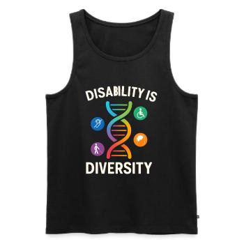 Disability Is Diversity DNA Design - Men's Premium Organic Tank Top - black - Front - AI Model Male 178 light (178cm)