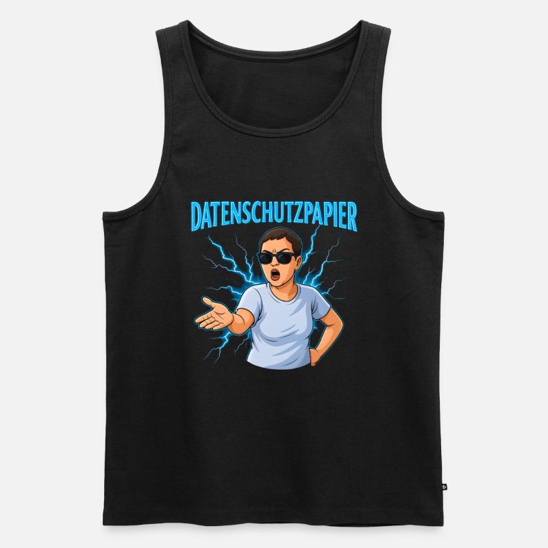 Datenschutzpapier – Satire Design - Männer Premium Bio Tank Top - Schwarz