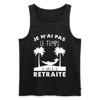 Retraite homme cool et détente - Débardeur bio Premium Homme - noir - Devant - Michal (187cm)