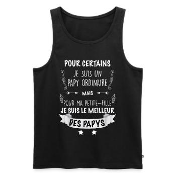 Le meilleur des papys odée cadeau grand père - Débardeur bio Premium Homme - noir - Devant - Michal (187cm)