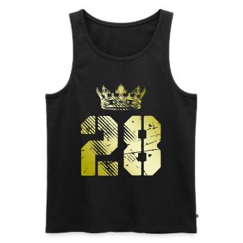 28 Couronne numérique - Débardeur bio Premium Homme - noir - Devant - Michal (187cm)