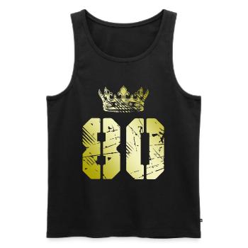 80 Number crown - Men's Premium Organic Tank Top - black - Front - Michal (187cm)