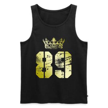 89 Number crown - Men's Premium Organic Tank Top - black - Front - Michal (187cm)