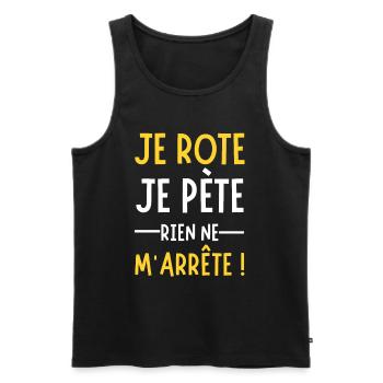 t-shirt homme humour rien ne m'arrête - Débardeur bio Premium Homme - noir - Devant - Michal (187cm)