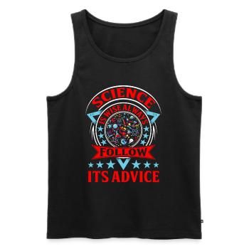 Science is Wise Always Follow its Advice - Men's Premium Organic Tank Top - black - Front - Michal (187cm)