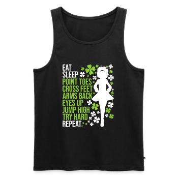 Eat Sleep Irish Dance - Irish Dancer - Men's Premium Organic Tank Top - black - Front - AI Model Male 178 light (178cm)