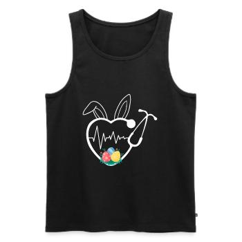 Stethoscope Easter Nurse Life Egg Nurse Easter - Men's Premium Organic Tank Top - black - Front - Michal (187cm)