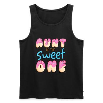 Aunt of Sweet One First Birthday Party Matching - Men's Premium Organic Tank Top - black - Front - AI Model Male 178 light (178cm)