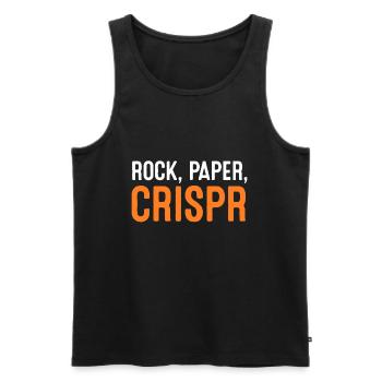Crispr Rock Paper Scissors Scientifique Biologiste - Débardeur bio Premium Homme - noir - Devant - AI Model Male 178 light (178cm)
