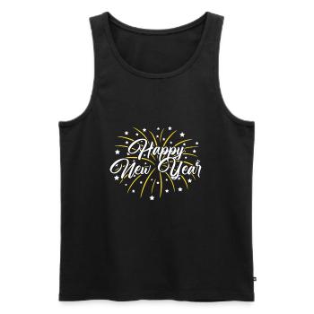 Frohes neues Jahr! - Männer Premium Bio Tank Top - Schwarz - Vorne - AI Model Male 178 light (178cm)