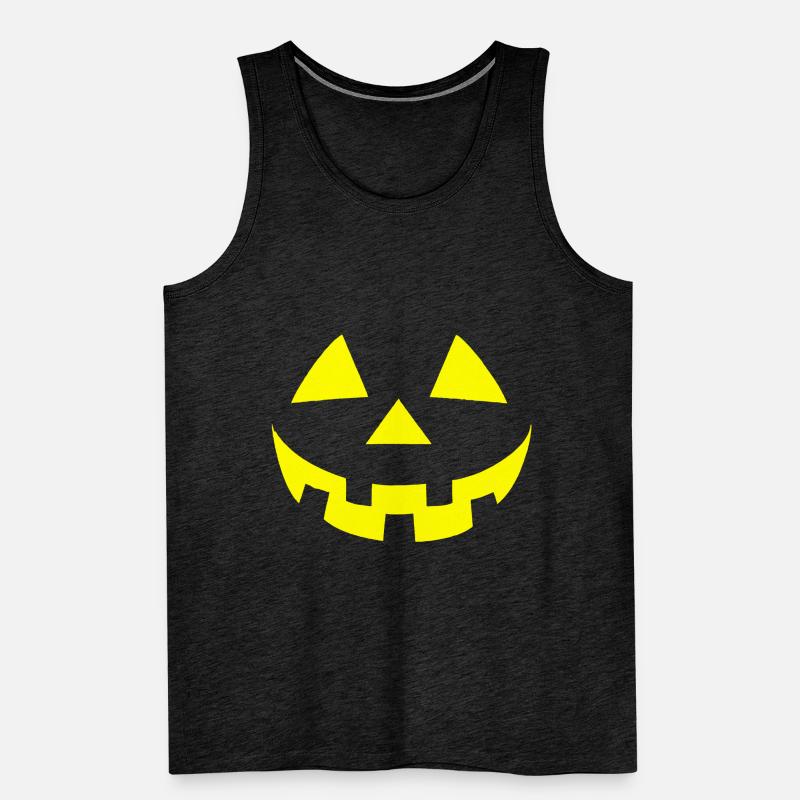 Gruseliges Halloween-Kürbisgesicht Süßes oder Saures einfach Männer Premium Bio Tank Top