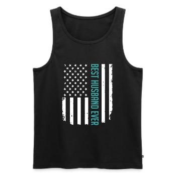 Best Husband Ever American Flag Gifts For Father's - Men's Premium Organic Tank Top - black - Front - Michal (187cm)