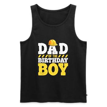 Dad of the Birthday Boy Construction Birthday - Men's Premium Organic Tank Top - black - Front - AI Model Male 178 light (178cm)
