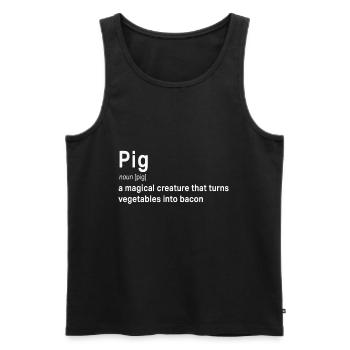 Beste hilarische varken en spek definitie grappig cadeau - Mannen Premium Bio Tanktop - zwart - Voor - Michal (187cm)