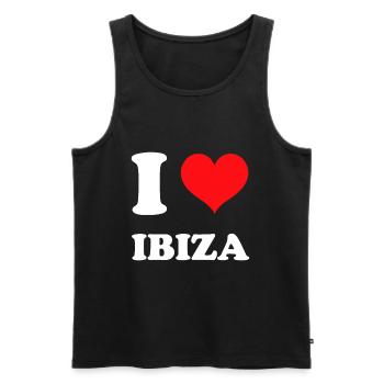 I Love Ibiza - Men's Premium Organic Tank Top - black - Front - Michal (187cm)