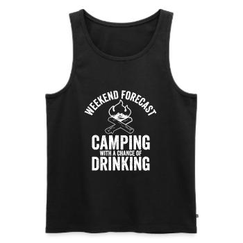 Weekend Forecast Camping with a Chance of Drinking - Men's Premium Organic Tank Top - black - Front - Michal (187cm)