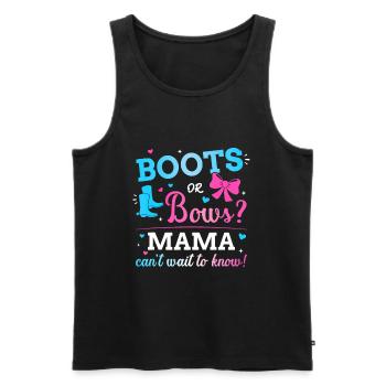 Gender reveal boots or bows mama matching baby - Men's Premium Organic Tank Top - black - Front - AI Model Male 178 light (178cm)