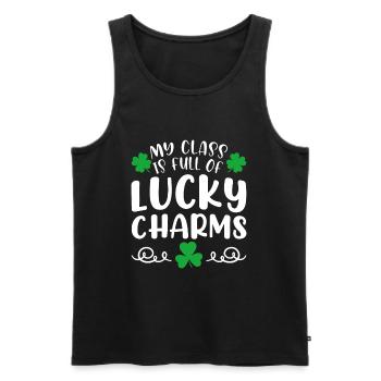Meine Klasse ist voller Glücksbringer St. Patricks Day - Männer Premium Bio Tank Top - Schwarz - Vorne - Michal (187cm)
