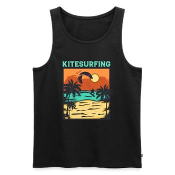 Kitesurfing - Kiteboarding Kitesurf Vintage Kite - Débardeur bio Premium Homme - noir - Devant - Michal (187cm)