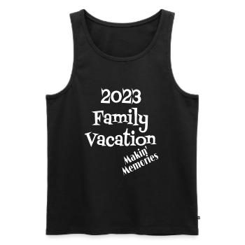 Passende Erinnerungen an den Familienurlaub 2023 - Männer Premium Bio Tank Top - Schwarz - Vorne - AI Model Male 178 light (178cm)