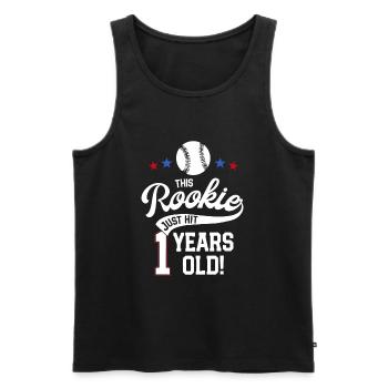Baseball Birthday Party This Rookie Just Hit - Men's Premium Organic Tank Top - black - Front - Michal (187cm)