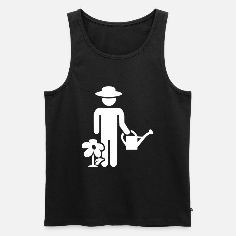 Gärtner-Gießkanne - Männer Premium Bio Tank Top - Schwarz
