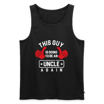 Onkel Schwangerschaftsankündigung wird Onkel sein - Männer Premium Bio Tank Top - Schwarz - Vorne - Michal (187cm)