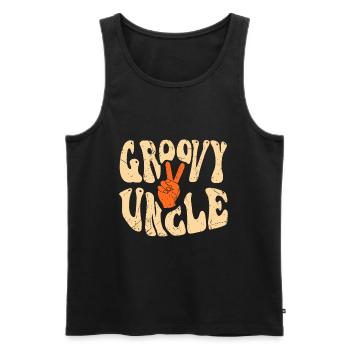 Groovy Oncle 70s Esthétique Nostalgie Années 1970 Rétro - Débardeur bio Premium Homme - noir - Devant - Michal (187cm)