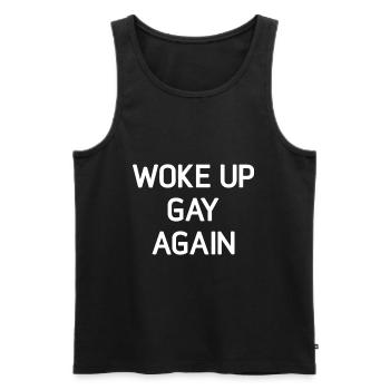 Wieder schwul aufgewacht, lustig, LGBT LGBTQ Sprüche - Männer Premium Bio Tank Top - Schwarz - Vorne - Michal (187cm)