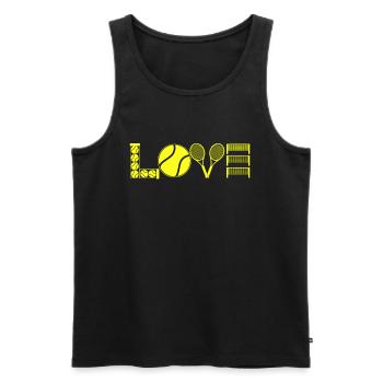 Ich liebe Tennis - Männer Premium Bio Tank Top - Schwarz - Vorne - Michal (187cm)