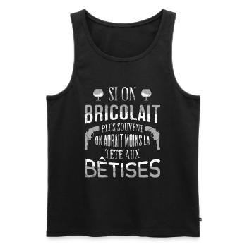 Si on bricolait les Tontons Film Flingueurs - Débardeur bio Premium Homme - noir - Devant - AI Model Male 178 light (178cm)