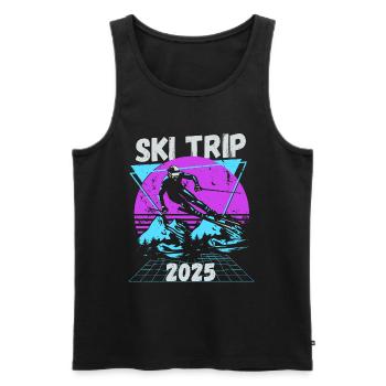 Ski Trip 2025 - Matching Family Snow Skiing - Men's Premium Organic Tank Top - black - Front - AI Model Male 178 light (178cm)