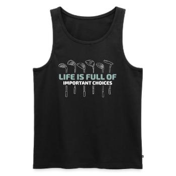 Wähle deinen Golfschläger - Männer Premium Bio Tank Top - Schwarz - Vorne - Michal (187cm)