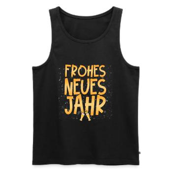 Frohes neues Jahr - Männer Premium Bio Tank Top - Schwarz - Vorne - Michal (187cm)