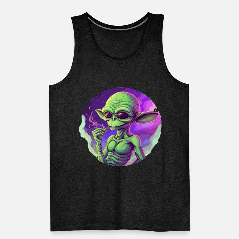 Cool alien with joint Men's Premium Organic Tank Top