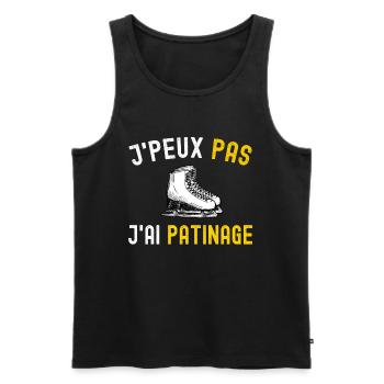 J'Peux Pas J'ai Patinage Cadeau Patin Humour Drole - Débardeur bio Premium Homme - noir - Devant - Michal (187cm)