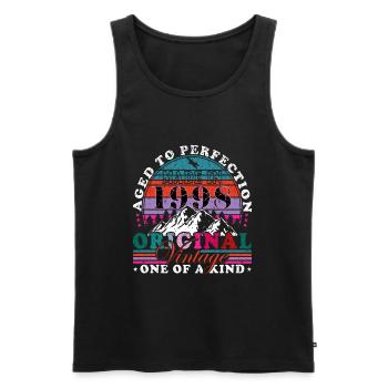25. Geburtstag Jahrgang 1998 Vintage 1998 - Männer Premium Bio Tank Top - Schwarz - Vorne - Michal (187cm)