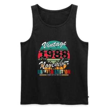 35. Geburtstag Jahrgang november 1988 Original 198 - Männer Premium Bio Tank Top - Schwarz - Vorne - Michal (187cm)