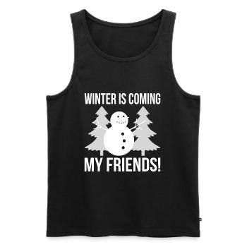 Winter snowman - Men's Premium Organic Tank Top - black - Front - Michal (187cm)