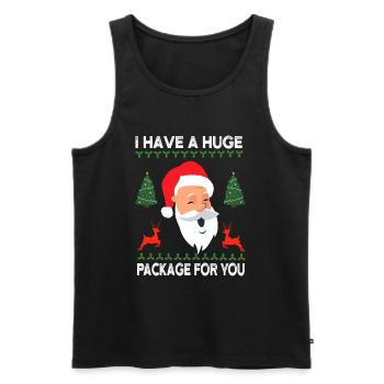 Joyeux Père Noël Ho Ho Ho - Débardeur bio Premium Homme - noir - Devant - Michal (187cm)