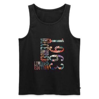 60. Geburtstag Jahrgang Dezember 1963 Original 196 - Männer Premium Bio Tank Top - Schwarz - Vorne - Michal (187cm)