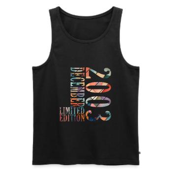 20. Geburtstag Jahrgang Dezember 2003 Original 200 - Männer Premium Bio Tank Top - Schwarz - Vorne - Michal (187cm)