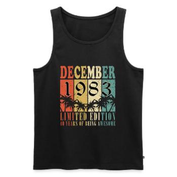 40. Geburtstag Jahrgang Dezember 1983 Original 198 - Männer Premium Bio Tank Top - Schwarz - Vorne - Michal (187cm)