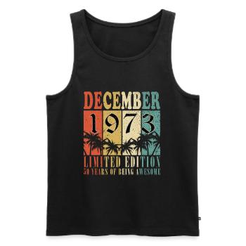 50. Geburtstag Jahrgang Dezember 1973 Original 197 - Männer Premium Bio Tank Top - Schwarz - Vorne - Michal (187cm)