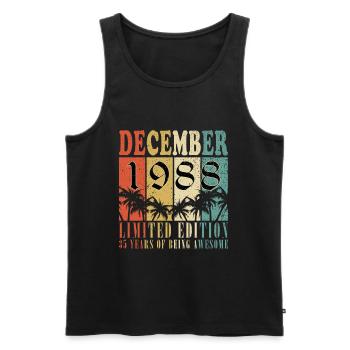35. Geburtstag Jahrgang Dezember 1988 Original 198 - Männer Premium Bio Tank Top - Schwarz - Vorne - Michal (187cm)